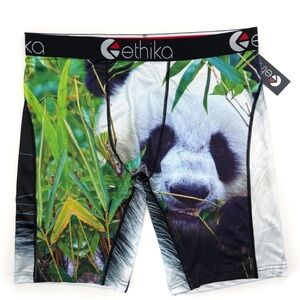 Ethika Panda Bear Boxer Briefs Mens XL Underwear Black Green White Fun Gift